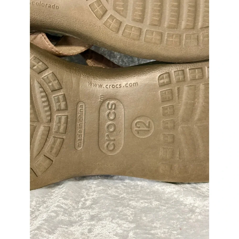 Crocs Yukon Vista LR Flip Flops Mens Sz 12 Brown Espresso LiteRide Foam Sandals